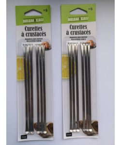Curette à crustacés en acier inoxydable lot de 12 (2x6)