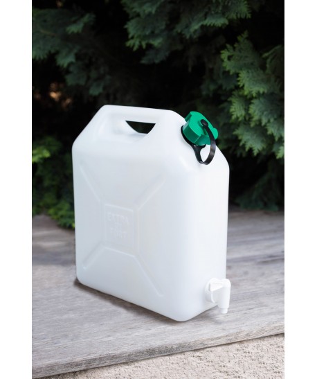 Jerrican avec robinet (alimentaire en polyéthylène blanc)