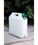 Jerrican avec robinet (alimentaire en polyéthylène blanc)