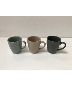 Pack tasse café, thé COTTAGE 21cl 3 coloris assortis