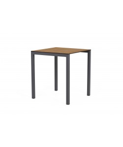 Table Métal pied Noir et plateau 70x70cm imitation bois 2