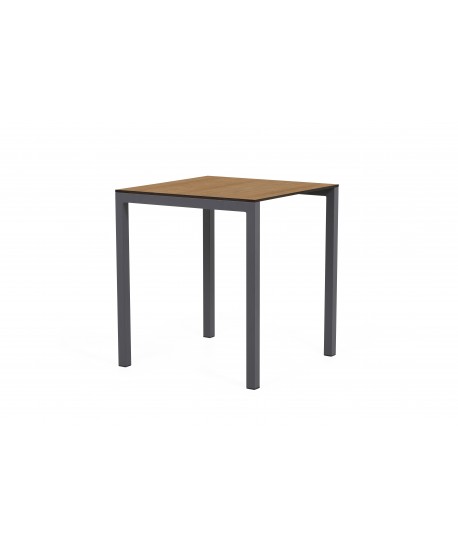 Table Métal pied Noir et plateau 70x70cm imitation bois