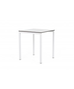 Table IBIZA Métal pied Blanc et plateau 70x70cm blanc