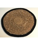 Set de table Porto Vecchio en jute bord noir Ø38cm