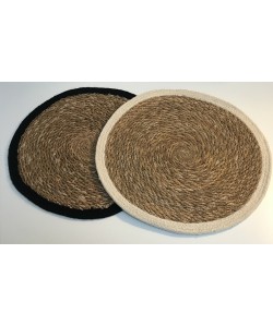 Set de table Porto Vecchio en jute bord noir Ø38cm 2