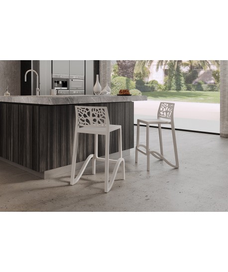 Tabouret haut Maori Blanc