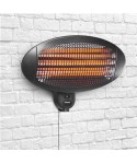 Chauffage de Terrasse IPX4, 2000W, 3 réglages puissance, fixation murale ou sur pied