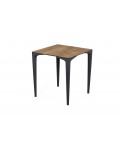 Table Javéa pied polypro anthracite et plateau 70x70cm imitation bois