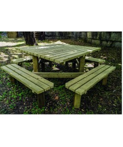 Table de pique-nique bois Quadro 200x200cm