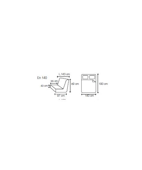 Banquette lit accordéon BZ couchage 140x190cm