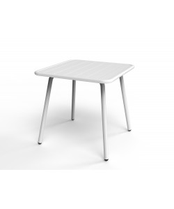 Table Porto alu 80x80cm blanc