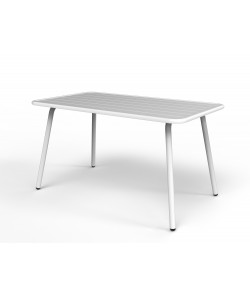 Table Porto alu 140x80cm blanc