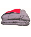 Couette ALPAGE 240x260cm bicolore GRIS/ROUGE microfibre