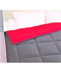 Couette ALPAGE 240x260cm bicolore GRIS/ROUGE microfibre