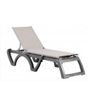 Bain de soleil Jamaica, armature ANTHRACITE toile BEIGE, empilable