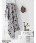 Plaid Nature 130X170cm gris rayé noir