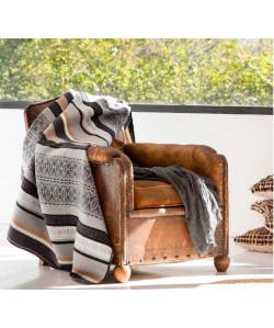 Plaid Nature 150X200cm motif marron, noir, beige 2