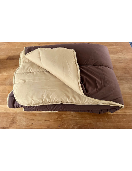 Couette ALPAGE 240x260cm bicolore TAUPE/CAMEL microfibre