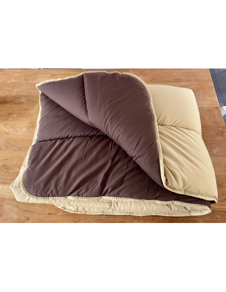 Couette ALPAGE 240x260cm bicolore TAUPE/CAMEL microfibre