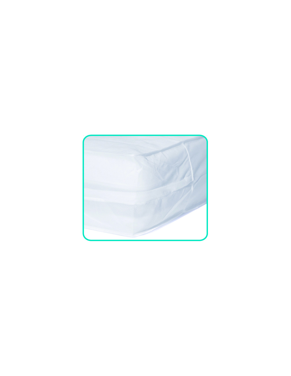 Housse de matelas imperméable 90x200 professionnelle hébergement foyer  blanche Maille polyester enduite en polyuréthane souple, TH730
