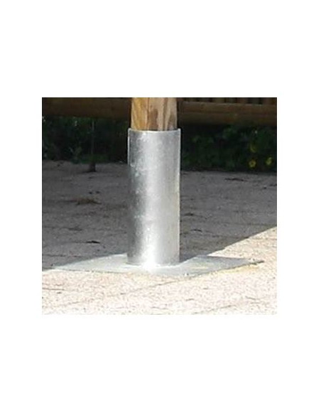 Socle métallique p/poteau parasol africain Ø8.2cm à fixer dans sol
