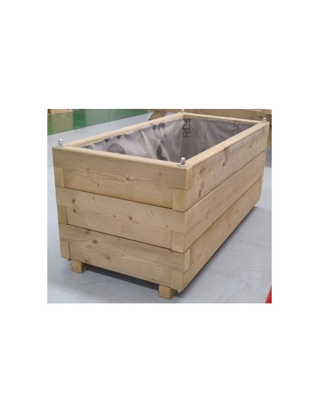 Jardinière rectangulaire 100x50x46.5cm en pin traité
