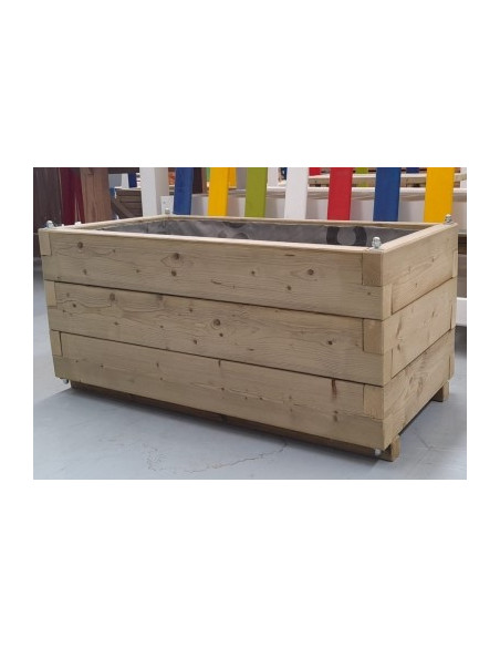 Jardinière rectangulaire 100x50x46.5cm en pin traité