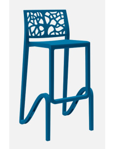Tabouret haut Maori Bleu Acier